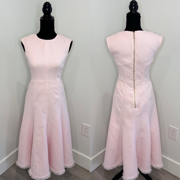 Eliza J Pale Pink Fringe Hem A-Line Circle Dress (sz 0) - Picture 4 of 13